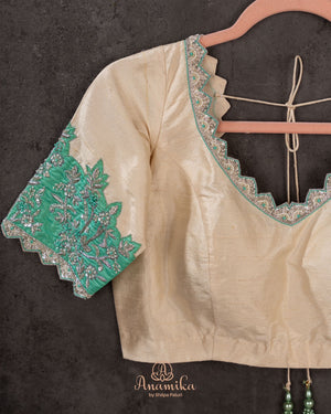 Banarasi Silk Saree in a lovely pastel aqua green shade