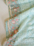Chikankari georgette saree in blue