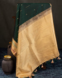 Pure kanjeevaram Pattu saree in emerald green