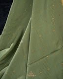 Pure mysore crepe silk saree in a beautiful shade of green and off white