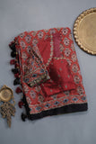 Ajrak on modal silk with complete handwork