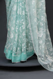 Light blue organza saree - cocktail Edit