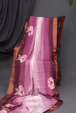 Pure mysore crepe silk saree with floral appliq work