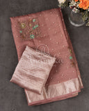 Crushed Tissue saree with embroidered thread work buttas