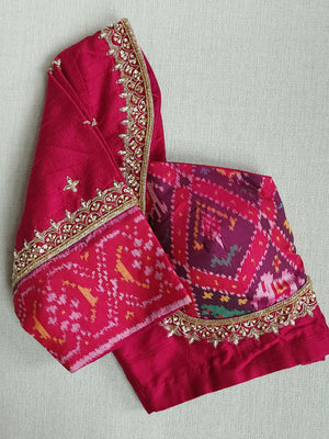 Magenta Pink patola blouse in a stunning pattern