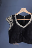 A Breathtaking Black Crepe saree - Festive Glamor