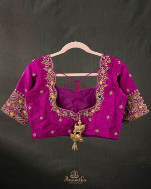 Bold and rich magenta work blouse