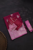 Beautiful Banarasi Silk Saree in shades of magenta and pink