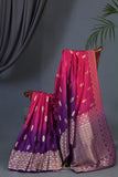 Soft crepe silk sarees in dual shades with designer blouses