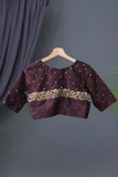 Kanjeevaram Saree in Plum with burnt orange combo