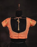 Mysore crepe silk saree in a lovely color combo of purple and peach