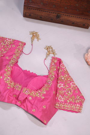 A stunning tissue kanjeevaram in a lovely shade of pink