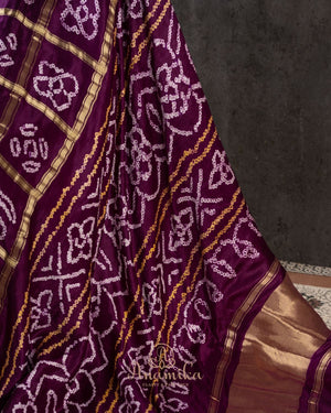 Purple Bandini Gharchola Saree