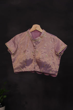 Onion pink organza tissue saree