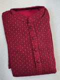 Maroon heavy thread embroidered kurta