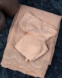 Brocade tissue georgette sarees with intricately embroidered border