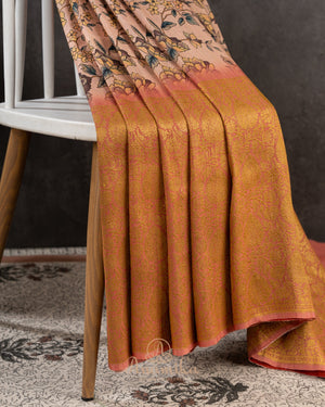 Digital Kalamkari Handloom Tussar with Kanchi Border