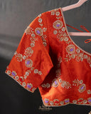 Banarasi Silk Saree in a lovely combo of orange and lavender