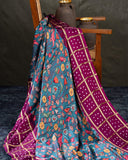Kalamkari and Bandini fusion on modal silk