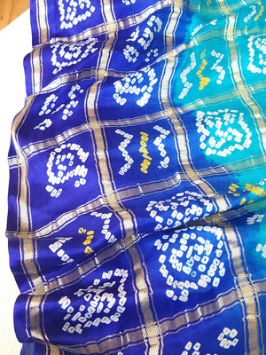 Bandini Gharchola saree in hues of blue