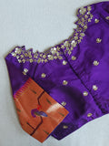 Pure Paithani silk Blouse in Purple