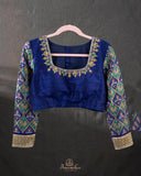 A beautiful blue saree - Bandini Crepe with Patola