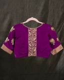 Mysore crepe silk saree in a lovely color combo of pastel green and purple