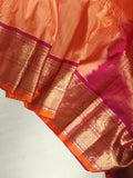 Peach Gadwal Kanchi saree with plain border