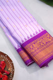 Timeless Gadwal Pattu saree in lavender and plum combo