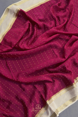 Stunning mysore crepe silk saree in magenta