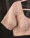 Brocade tissue georgette sarees with intricately embroidered border