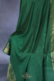 Mysore crepe silk saree in a beautiful shade of emerald green