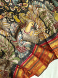 A classic kanchi kalamkari saree with a pure Patola blouse