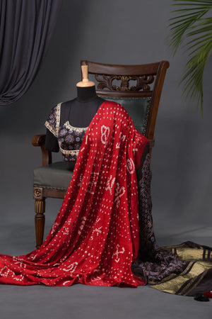 Bandini on Modal Silk with ajrak pallu