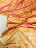 Multi color crush Georgette saree with a patch work blouse