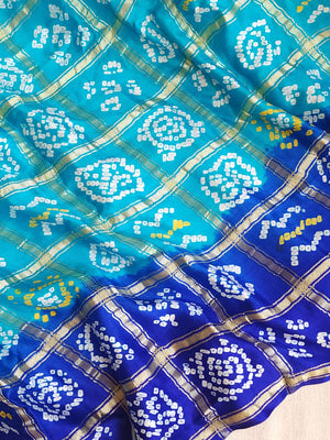 Bandini Gharchola saree in hues of blue