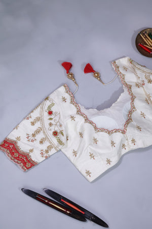 Soft Silk Saree in red at a budget friendly price