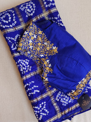 Royal Blue Bandini Gharchola Saree