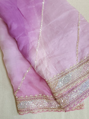 Lilac Love - pretty Georgette saree in a lovely lilac hue