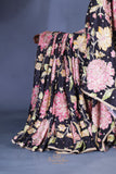 A Breathtaking Black Crepe saree - Festive Glamor