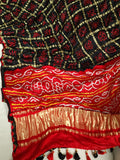 Black and Red Bandini Gharchola Saree