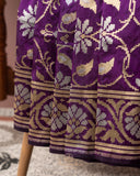 Purple Banarasi Saree with gold and silver weaving