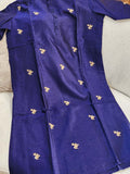 A Royal blue kurta with all over zardosi work buttas