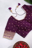 Timeless Gadwal Pattu saree in lavender and plum combo