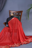 Soft Tussar with a contemporary elegance- Red
