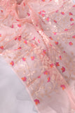 Muslin jamdaani in peach paired with a contrast mint green paithani blouse