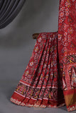 Patan Patola saree with intricately designed maggam work border