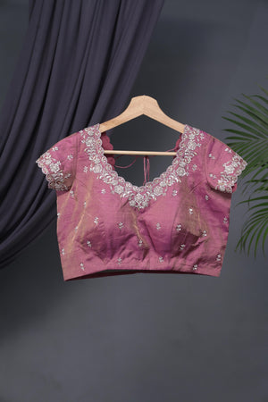 Mashru crepe silk saree in pink