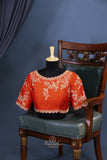 Banarasi Kora silk in a luxurious golden cream and orange border