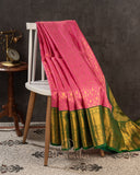 A beautiful kanchipattu saree in a lovely Dark Pink and Green combination